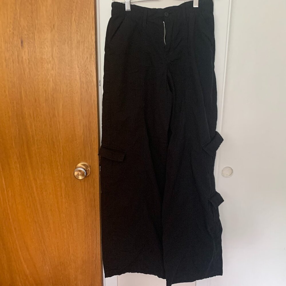 Cotton wide-leg cargo pants